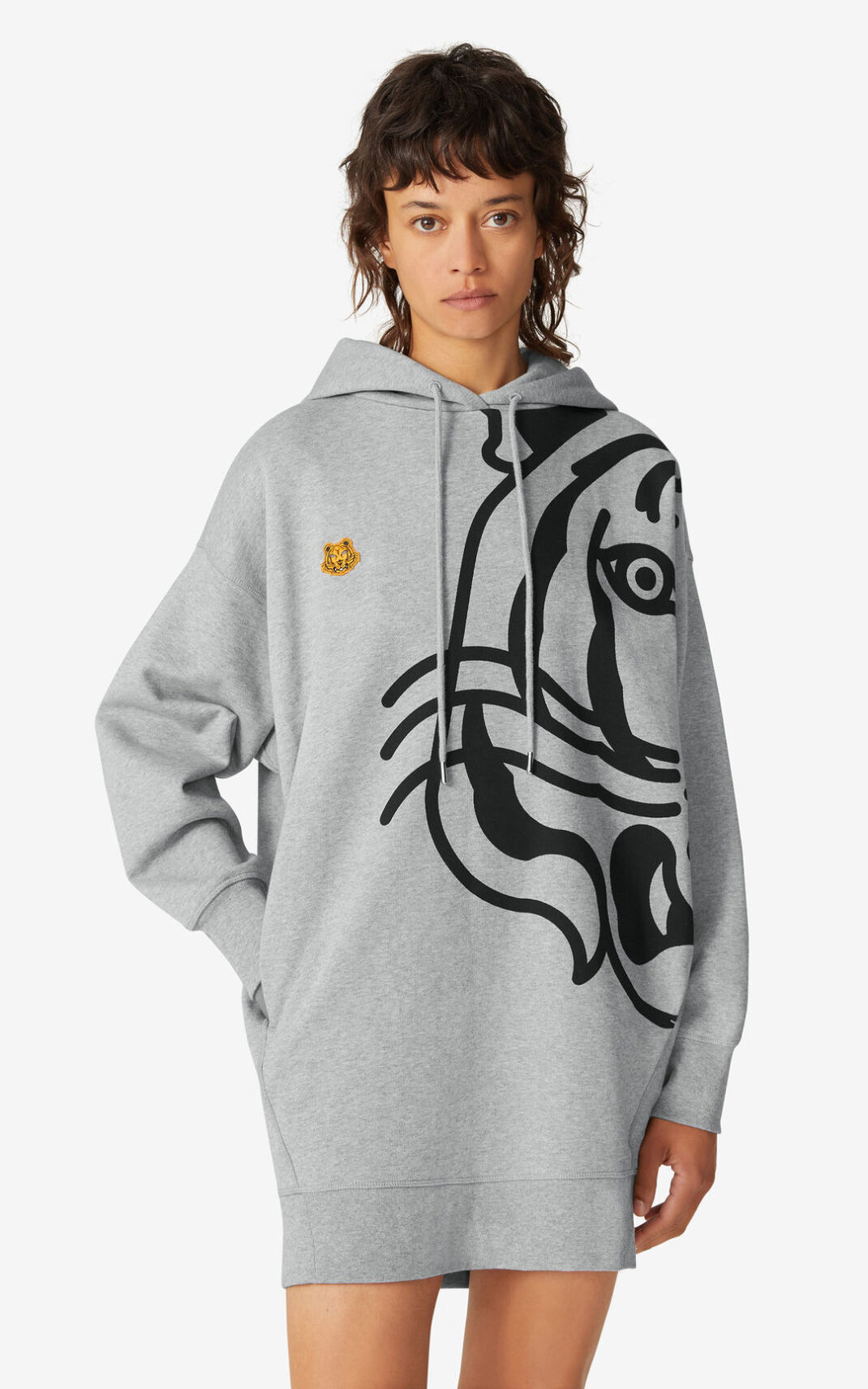 Kenzo K Tiger oversized hooded sweatshirt Kjole Dame - Grå DK-552428